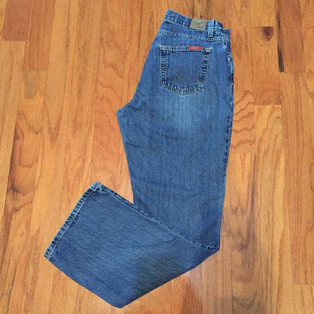 Vintage Zena Button Fly Jeans Woman Size 14 Blue High Waist Mom Jeans Pockets